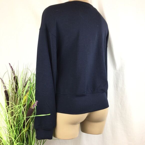 Magaschoni Blue Twist Waist Long Sleeve Top S NEW - Picture 6 of 9